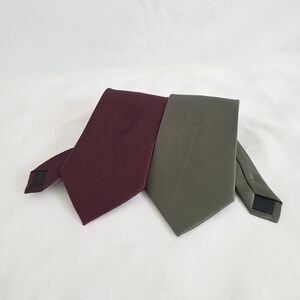Vintage Bundle Silk Burgundy and Olive Men's Ties